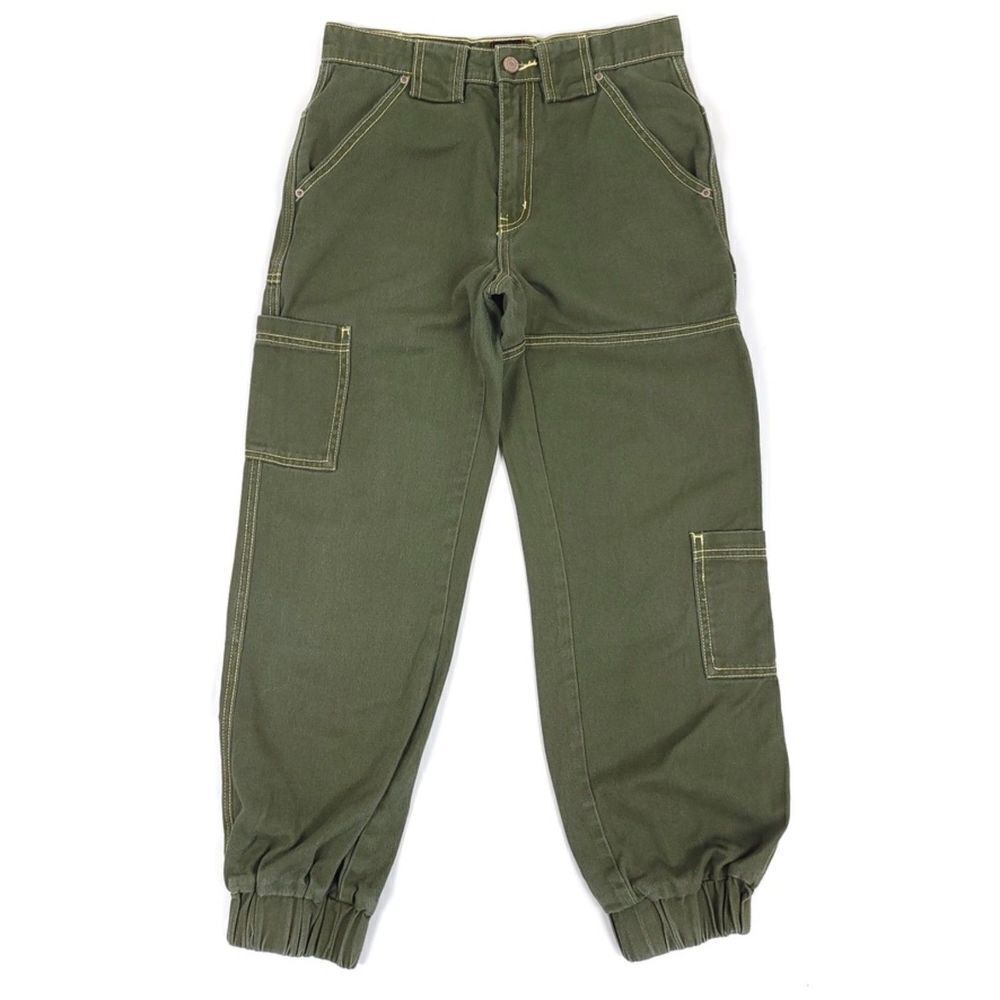 URBAN OUTFITTERS BDG 90s High Waisted Workwear Cargo Jogger Olive Green 25 y2k